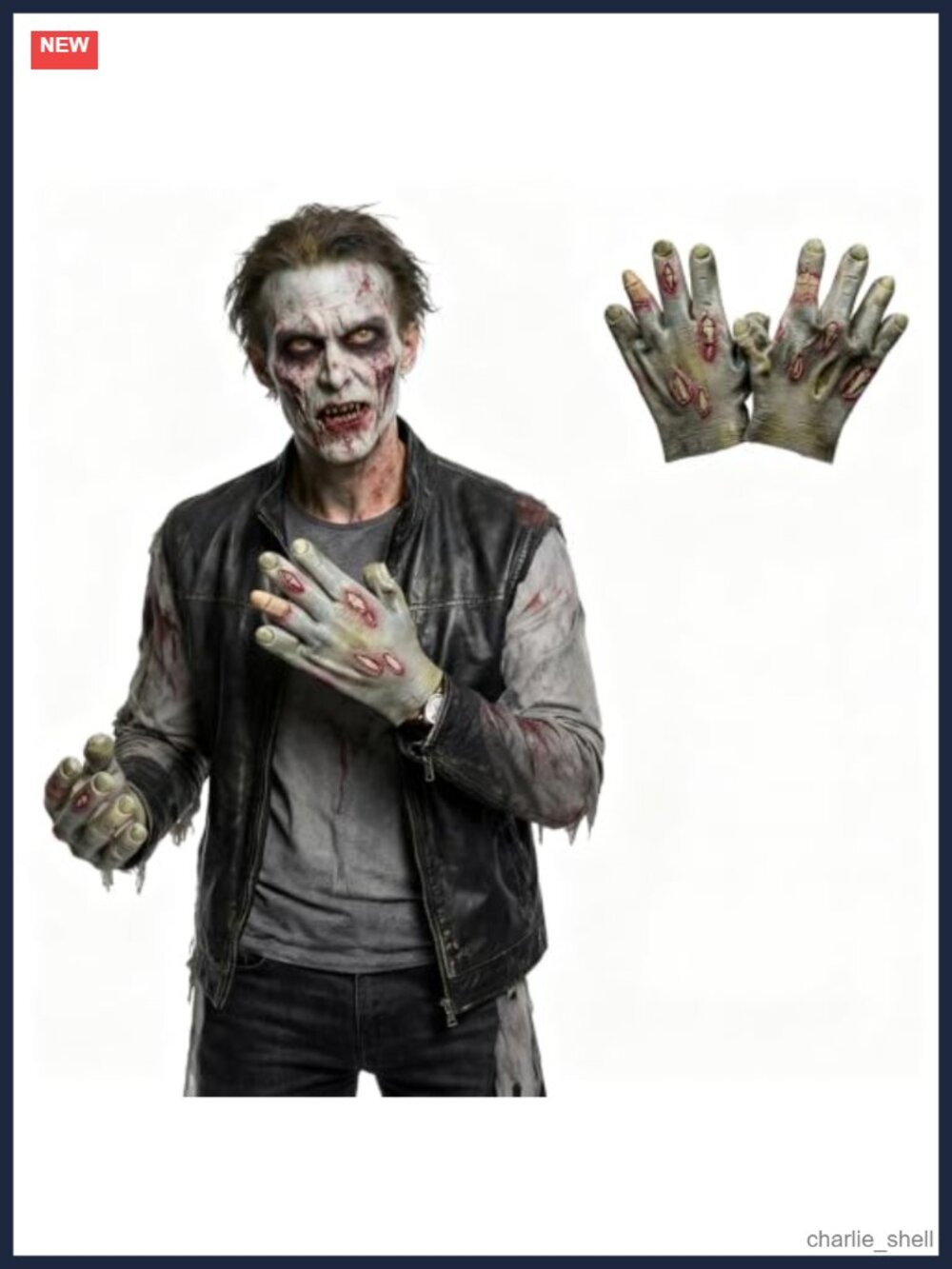 Latex Zombie Hands Gloves Halloween Bloody Monster Costume Accessory